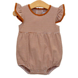 Lucy Game Day Bubble - Burnt Orange Stripe