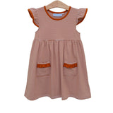 Lucy Game Day Dress - Burnt Orange Stripe
