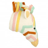 Mini Pastel Zebra Head Wall Decor
