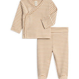 Riley Kimono Top + Pant Set - Clay Stripe