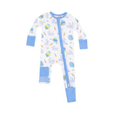Easter Bunnies Zipper Romper - Blue
