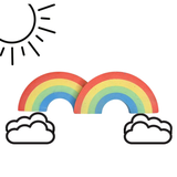 Double Rainbow Connection Sidewalk Chalk