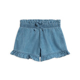 Callie Chambray Ruffle Waist Shorts