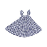 Navy Gingham Twirly Sundress + Bloomers
