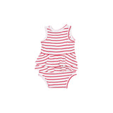 Stripe Vintage Red Ruffle Tank Bubble