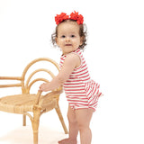 Stripe Vintage Red Ruffle Tank Bubble