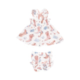 Cowgirl Boots Ruffle Smocked Top Set