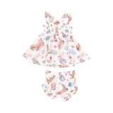 Cowgirl Boots Ruffle Smocked Top Set