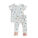 Spring Polka Dots Short Sleeve Lounge Set
