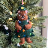 Bear Christmas Tree Felt  Ornament