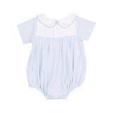 Stripe Blue Classic Box Pleat Bubble Suit
