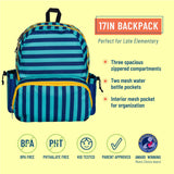 Blue Stripes 17 Inch Backpack *FINAL SALE*
