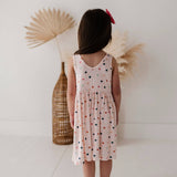 Summer Polka Dot Henley Tank Dress
