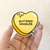 Buttered Noodles Candy Heart Sticker