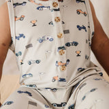 Retro Race Cars Kid's Henley Tank Romper