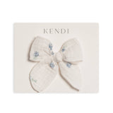 Elena Floral + Lilla Muslin Bow Clip