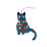 Cat Tangled in Lights Felt Ornament