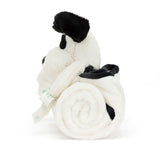 Bashful Black + Cream Puppy Blankie