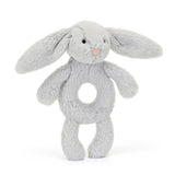 Bashful Bunny Ring Rattle - Silver