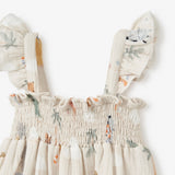 Seaside Safari Muslin Smocked Dress + Bloomer