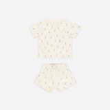 Boxy Pocket Tee + Short Set - Carrots