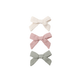 Bow Clip Set - Natural, Fern + Rose