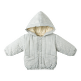Hooded Woven Jacket - Blue Gingham