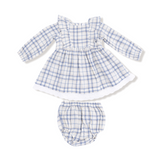 Blue Plaid Dress + Bloomer