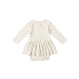 Blue Ditsy Pointelle Skirted Bodysuit