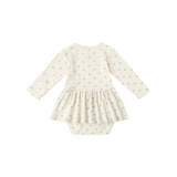 Blue Ditsy Pointelle Skirted Bodysuit