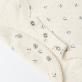 Blue Ditsy Pointelle Skirted Bodysuit