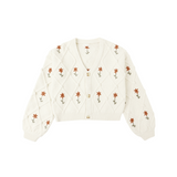 Boxy Crop Cardigan - Winter Daisy