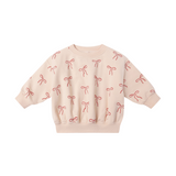 Relaxed Fleece Sweatshirt - Red Bows