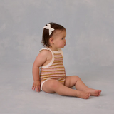 Crochet Romper - Pink Stripe