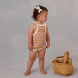 Crochet Romper - Pink Stripe