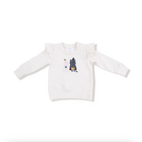 Ruffle Shoulder French Terry Sweatshirt - Trick or Treat