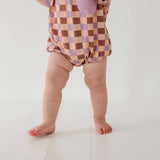 Checker in Burlwood Colorblock Romper