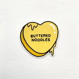 Buttered Noodles Candy Heart Sticker
