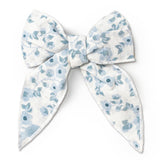 Blue Vines Bow Clip