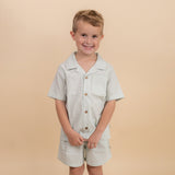 Green Stripes Shorts Set