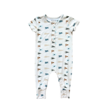 Retro Banner Baby Henley Romper