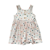 Summer Polka Dot Henley Tank Dress
