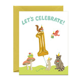 Baby Forest Animals First Birthday Card