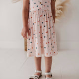 Summer Polka Dot Henley Tank Dress