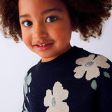 Jacquard Girl's Sweater - Petroleum