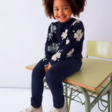 Jacquard Girl's Sweater - Petroleum
