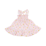 Floral Check Smocked Ruffle Sundress & Diaper Cover