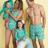 One Piece Rash Guard Swimsuit - Coconut Cabana