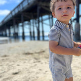 Drift Stripe Pique Polo Romper