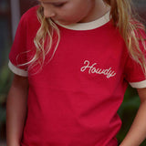 Howdy Vintage Ringer Tee - Red